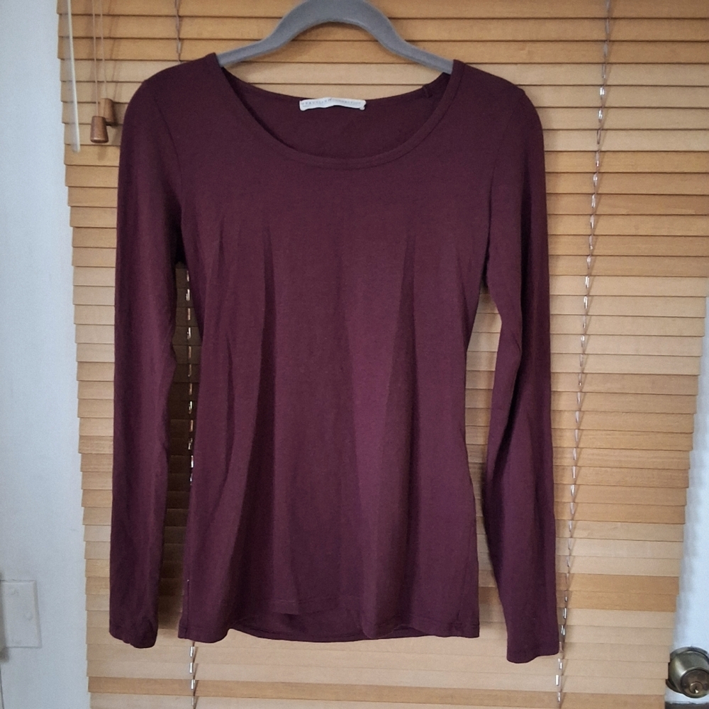 Peruvian Connection Burgundy layering tee small.
